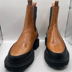 NEW AllSaints Harlee Brown Leather Lug Sole Chelsea Boot (Women) Size 7
